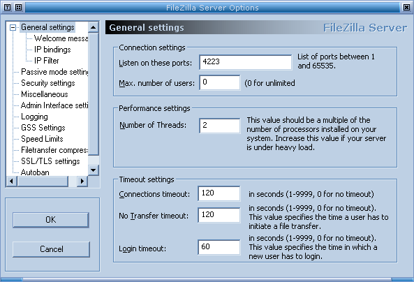 Configuration du port FTP