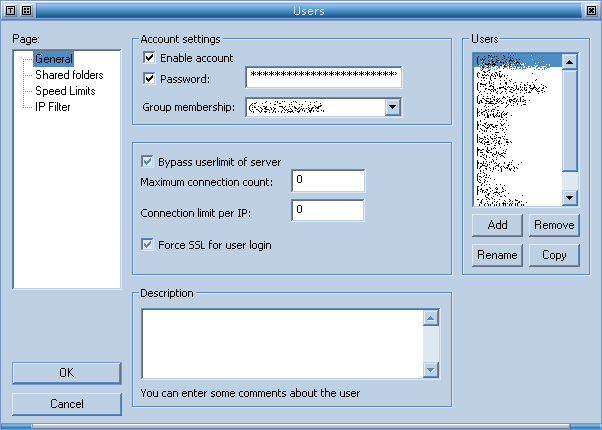 Configuration gnrale d'un utilisateur